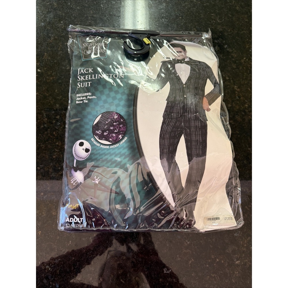 Jack Skellington Nightmare Before Christmas Men's Sz Medium SUIT Costume NEW